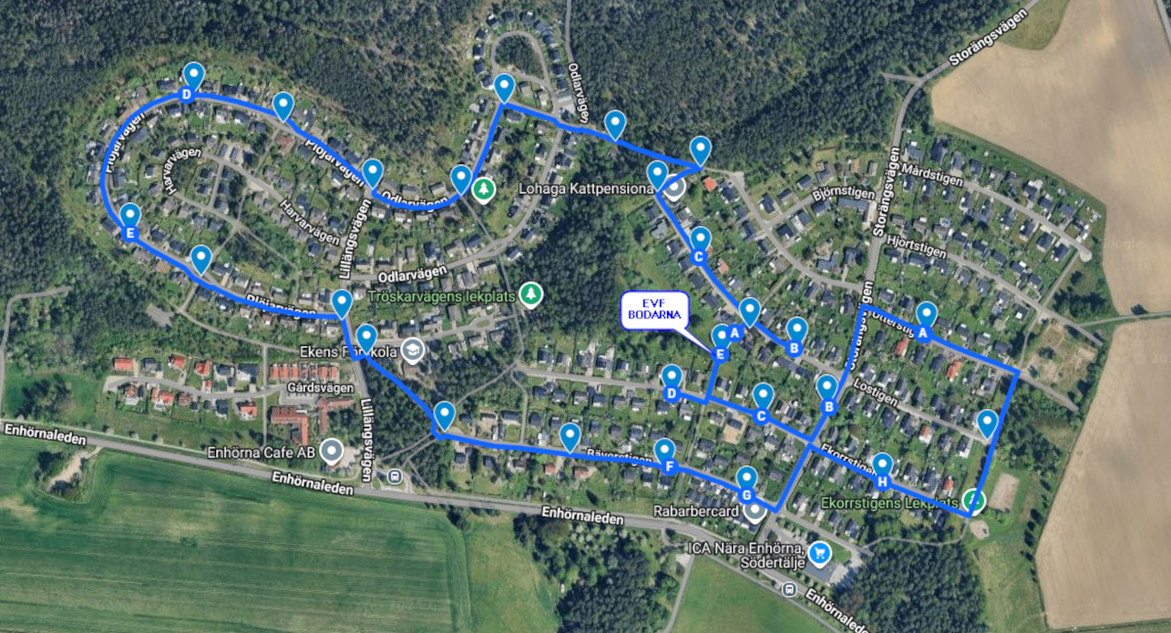 Klicka för öppna kartan Promenad för Ekeby Loppis